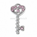 Pendant "Key", silver tone, 24x12 mm