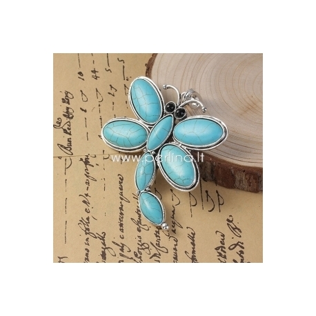 Pendant "Dragonfly", antique silver, 87x72 mm