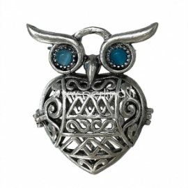 Pendant "Owl", antique silver, 40x36 mm