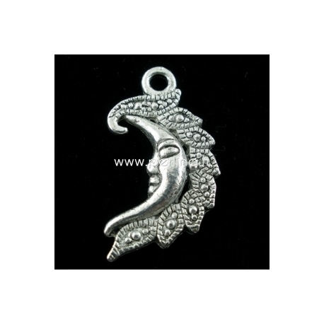 Pendant "Half Moon", antique silver, 27x15 mm