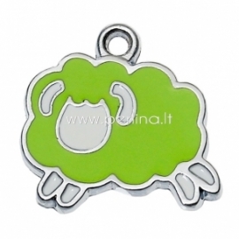 Pendant "Sheep", silver tone, 20x19 mm