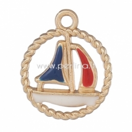 Pendant "Sailing Boat", rose gold, 19x16 mm