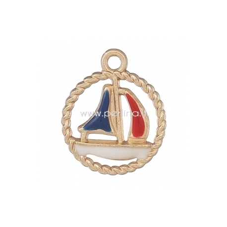 Pendant "Sailing Boat", rose gold, 19x16 mm