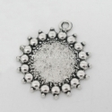 Cabochon setting pendant, antique silver, 27x24 mm