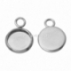 Cabochon setting pendant, stainless steel, 12x8 mm