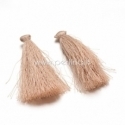 Cotton thread tassel pendant, cream, 80x8 mm
