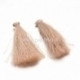 Cotton thread tassel pendant, cream, 80x8 mm