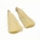 Cotton thread tassel pendant, light yellow, 80x8 mm