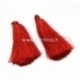 Cotton thread tassel pendant, red, 80x8 mm