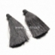 Cotton thread tassel pendant, grey, 80x8 mm