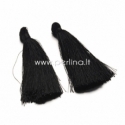 Cotton thread tassel pendant, black, 80x8 mm