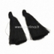 Cotton thread tassel pendant, black, 80x8 mm