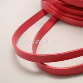 Real leather jewelry cord, red, 10x2,5 mm, 50 cm