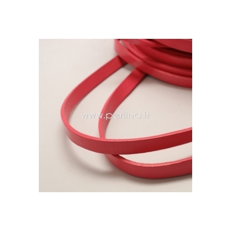 Real leather jewelry cord, red, 10x2,5 mm, 50 cm