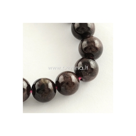 Natural garnet gemstone bead, round, 8 mm, 1 pc