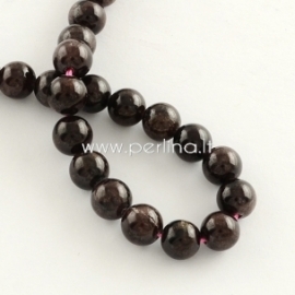Natural garnet gemstone bead, round, 10 mm, 1 pc