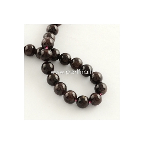 Natural garnet gemstone bead, round, 10 mm, 1 pc