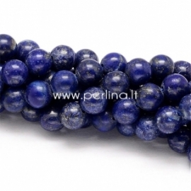 Natural lapis lazuli gemstone bead, undyed, round, 6 mm, 1 pc