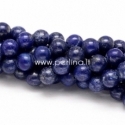 Natural lapis lazuli gemstone bead, undyed, round, 6 mm, 1 pc