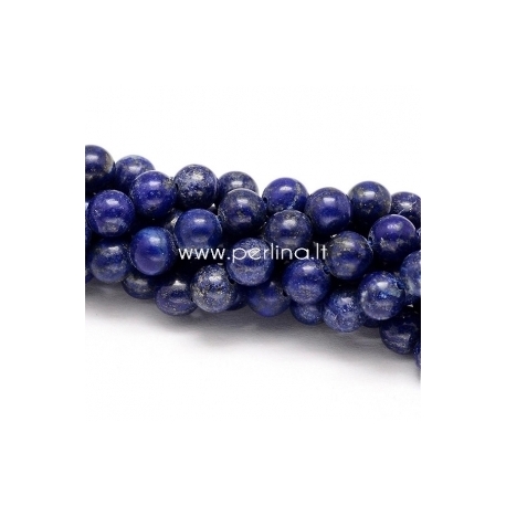 Natural lapis lazuli gemstone bead, undyed, round, 6 mm, 1 pc