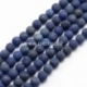 Natural frosted lapis lazuli gemstone bead, dyed, round, 6 mm, 1 pc