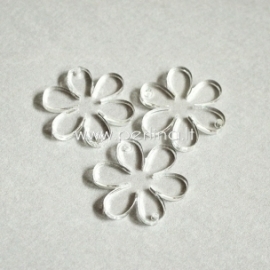 Plexiglass connector "Flower", clear, 2,2x2,2 cm