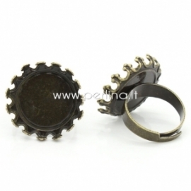 Adjustable ring, antique bronze, 17,5 mm