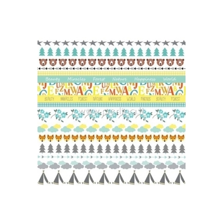 Paper "Bear, Fox & Teepee - Forest Friends collection", 30,5x30,5 cm
