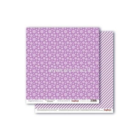 Popierius "Snowflakes Lustrous Lilac - Elegantly Festive collection", 30,5x30,5 cm