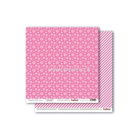 Popierius "Snowflakes Pink Crush - Elegantly Festive collection", 30,5x30,5 cm