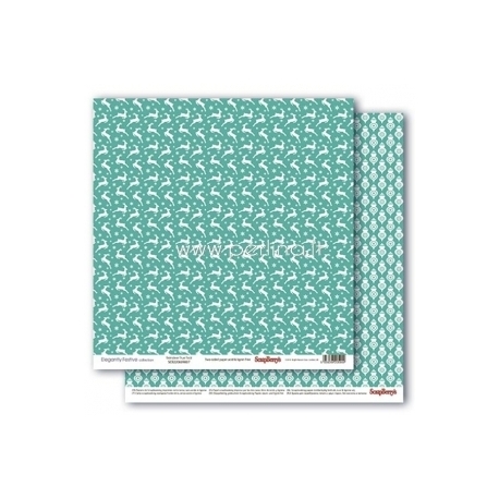 Popierius "Reindeer True Teal - Elegantly Festive collection", 30,5x30,5 cm