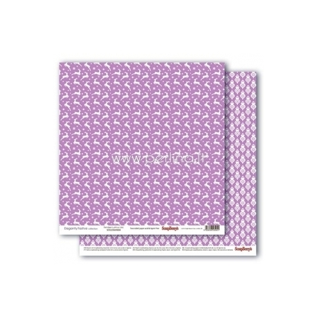 Popierius "Reindeer Lustrous Lilac - Elegantly Festive collection", 30,5x30,5 cm