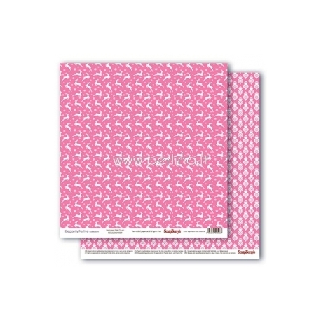 Popierius "Reindeer Pink Crush - Elegantly Festive collection", 30,5x30,5 cm