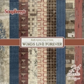 Paper set "Words Live Forever", 15x15 cm, 24 sheets