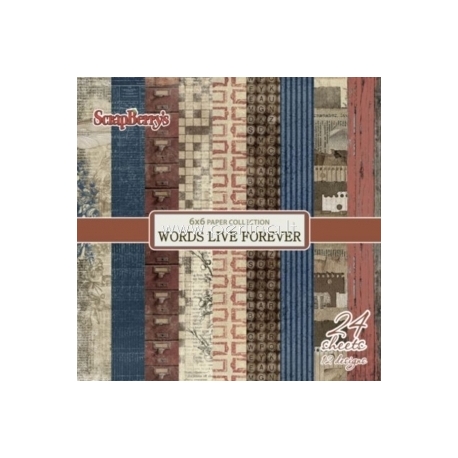 Paper set "Words Live Forever", 15x15 cm, 24 sheets