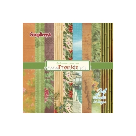 Paper set "Tropics", 15x15 cm, 24 sheets