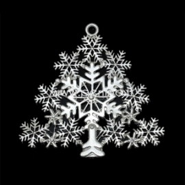 Pendant "Christmas tree", silver plated, 8x7,7 cm