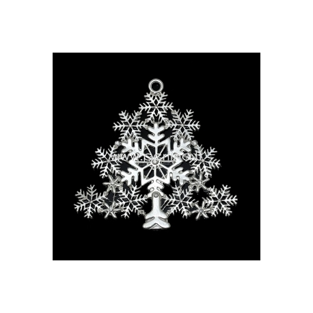 Pendant "Christmas tree", silver plated, 8x7,7 cm