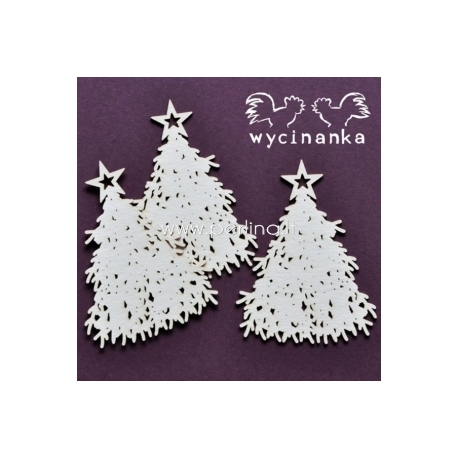 Chipboard "Very Merry - Christmas Trees", 3 pcs