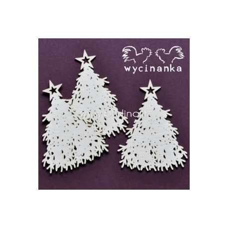Kartoninė detalė "Very Merry - eglutės", 3 vnt.