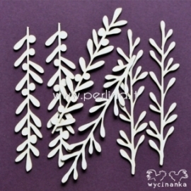 Chipboard "Very Merry - twigs", 6 pcs