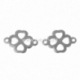 Connector "Clover leaf", stainless steel, 19x13 mm, 1 pc
