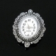 Watch face, oval, antique silver, 33x26 mm