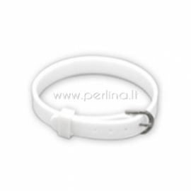 Silicone buckle wristbands bracelet, white, 21x0,8 cm