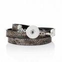 Real leather snap button bracelet, 60 cm