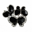 Metal embellishment "Butterfly", black enamel, 21x19 mm
