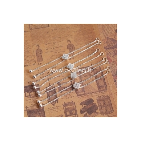 Slider/slide extender chain for jewelry, 9 cm long 