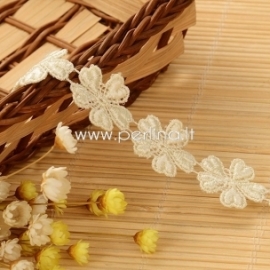 Cotton lace ribbon, light yellow, 20 mm, 1 m