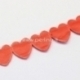 Polyester ribbon "Hearts", red, 16 mm, 1 m