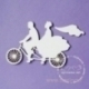 Kartoninė detalė "Vestuvės, jaunavedžiai ant dviračio", 1 vnt.